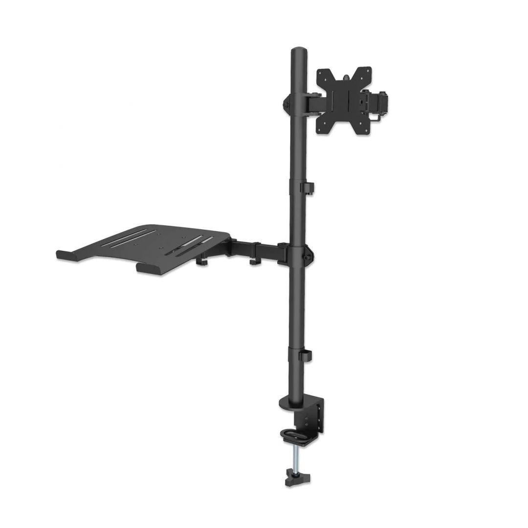 Manhattan Desktop Combo Mount with Monitor Arm and Laptop Stand 13"-32" Black Manhattan Desktop Combo Mount with Monitor Arm and Laptop Stand 13"-32" Black