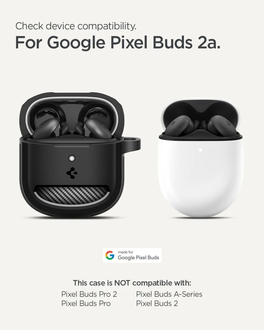 Spigen Rugged Armor case for Google Pixel Buds 2a Matte Black