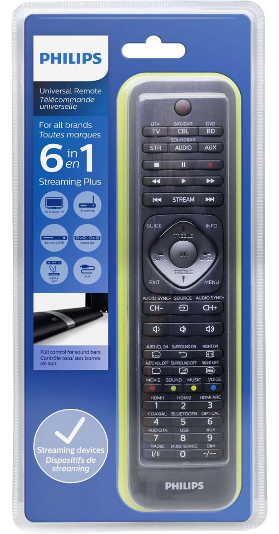 Philips SRP5016 6IN1 Univerzális Távirányító Black Philips SRP5016 6IN1 Univerzális Távirányító Black
