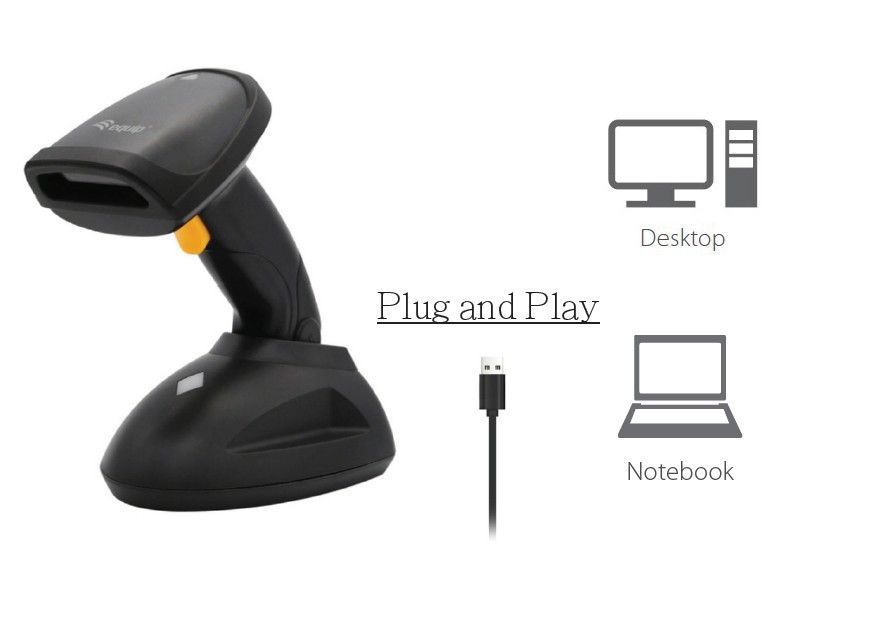 EQuip Wireless 2D Barcode Scanner Long Distance with Stand Vonalkódolvasó Black EQuip Wireless 2D Barcode Scanner Long Distance with Stand Vonalkódolvasó Black