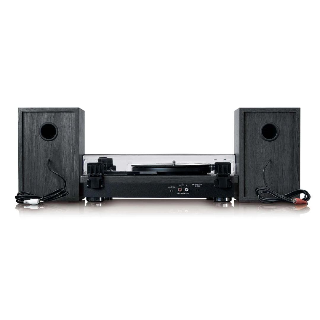 Lenco LS-100BK Record Player with 2 External Speakers Black