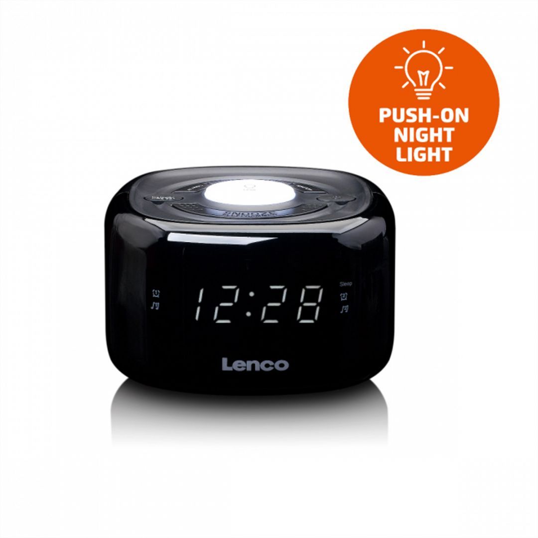 Lenco CR-12 FM Clock Radio Black Lenco CR-12 FM Clock Radio Black
