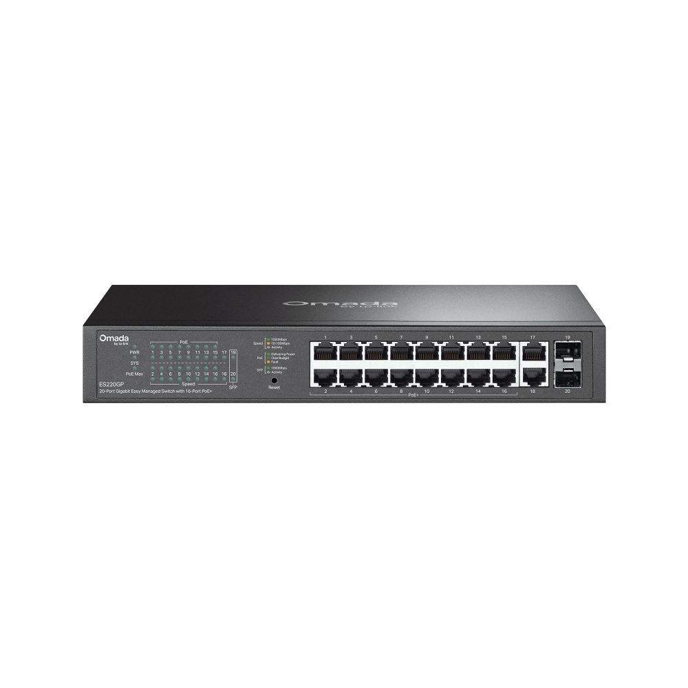 TP-Link ES220GP Omada 20-Port Gigabit Easy Managed Switch with 16-Port PoE+