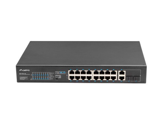 Lanberg 16X 100MB POE+/2X 1GB/1X SFP UNMANAGED RACK 150W