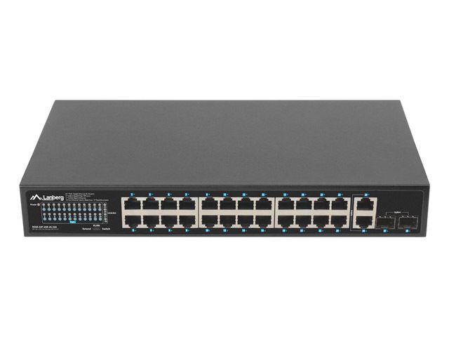 Lanberg 24X 1GB POE+/2X GB 2X SFP RACK 19" GIGABIT ETHERNET 360W