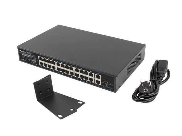 Lanberg 24X 1GB POE+/2X GB 2X SFP RACK 19" GIGABIT ETHERNET 360W
