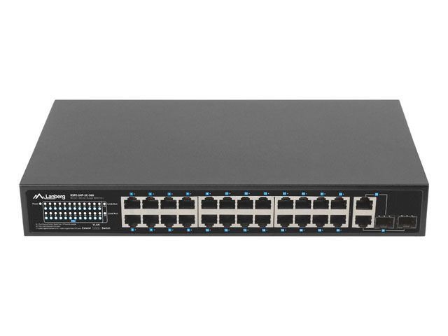 Lanberg 24X 100MB POE+/2X COMBO RACK 19" GIGABIT ETHERNET 360W V2