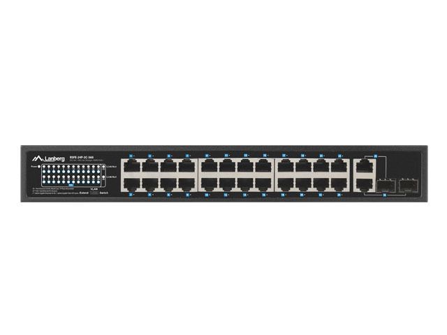 Lanberg 24X 100MB POE+/2X COMBO RACK 19" GIGABIT ETHERNET 360W V2