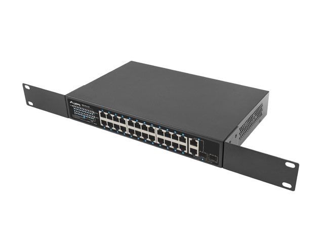 Lanberg 24X 100MB POE+/2X COMBO RACK 19" GIGABIT ETHERNET 360W V2