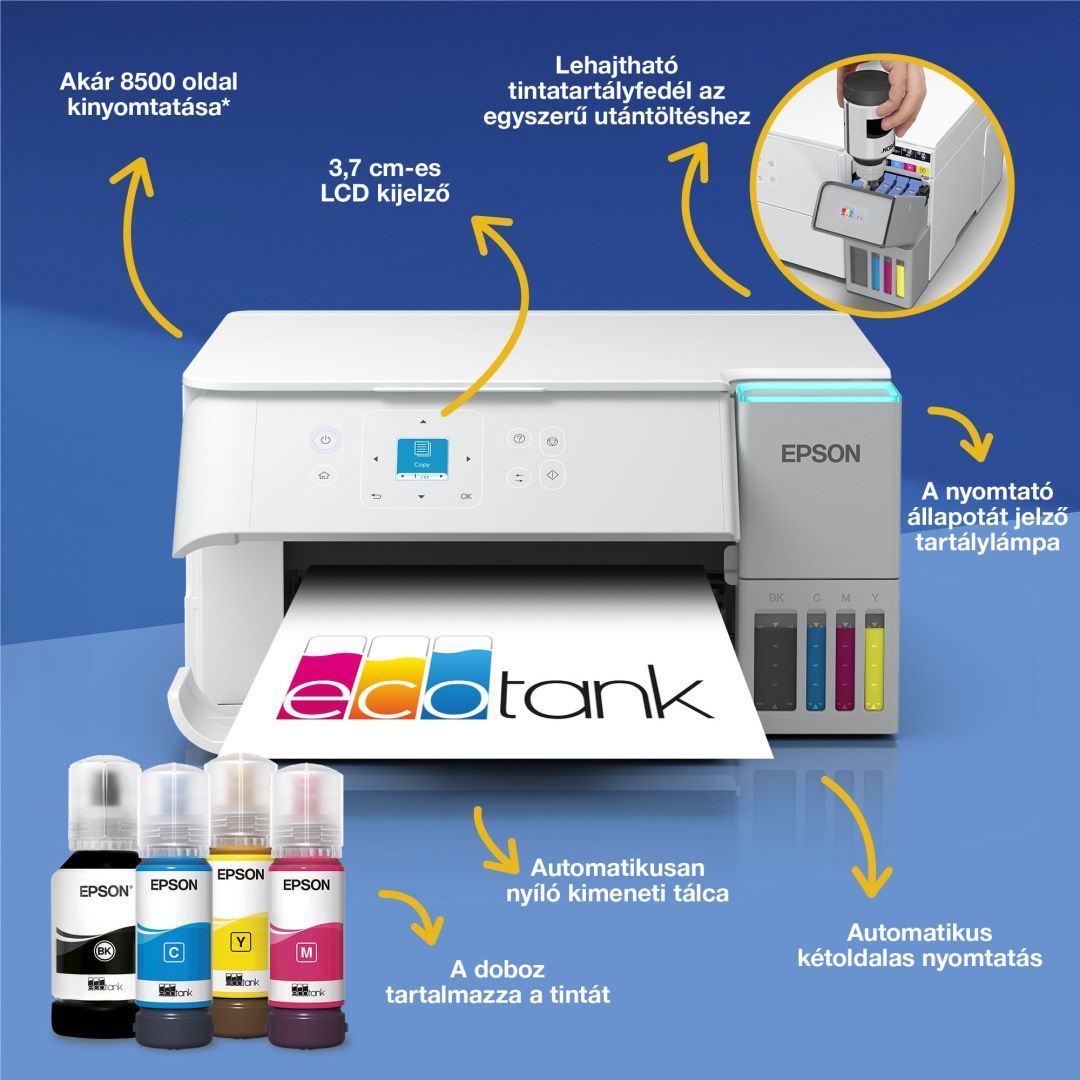 Epson EcoTank L4366 Tintasugaras Nyomtató/Másoló/Scanner Epson EcoTank L4366 Tintasugaras Nyomtató/Másoló/Scanner