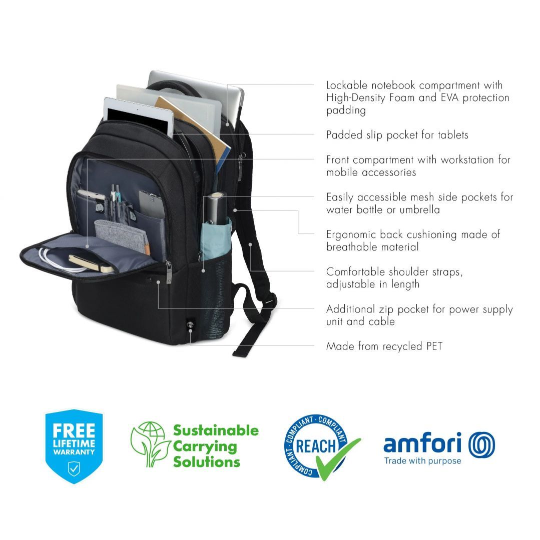 Dicota Laptop Backpack Eco Select 15,6" Black Dicota Laptop Backpack Eco Select 15,6" Black