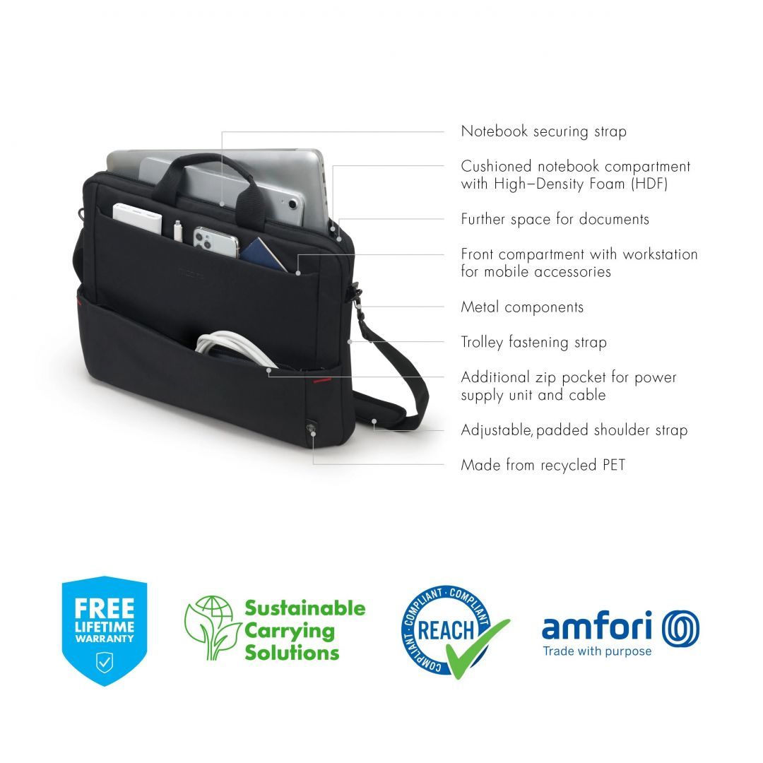 Dicota Laptop Case Slim Plus Eco Base 15,6" Black Dicota Laptop Case Slim Plus Eco Base 15,6" Black