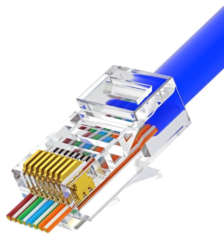 Nestron UTP RJ45 csatlakozó; Cat5e; átfűzhető; fali és patch kábelekhez; 100 db/csomag Nestron UTP RJ45 csatlakozó; Cat5e; átfűzhető; fali és patch kábelekhez; 100 db/csomag