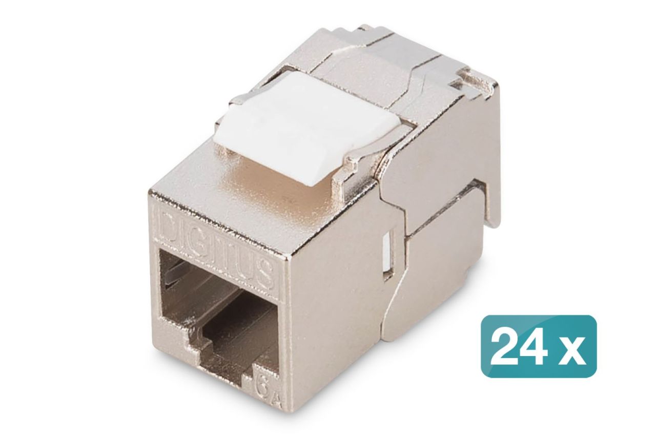 Digitus CAT 6A Keystone Jack, shielded,Re-embedded 24pc Digitus CAT 6A Keystone Jack, shielded,Re-embedded 24pc