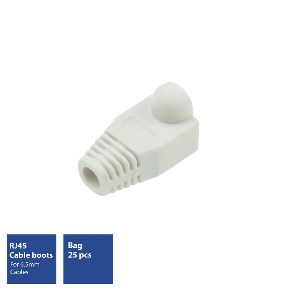 ACT RJ45 boot for 6.5 mm cable 25db White ACT RJ45 boot for 6.5 mm cable 25db White