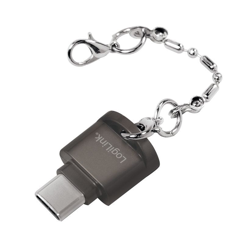 Logilink USB-C to microSD as a key chain Card Reader Black Logilink USB-C to microSD as a key chain Card Reader Black