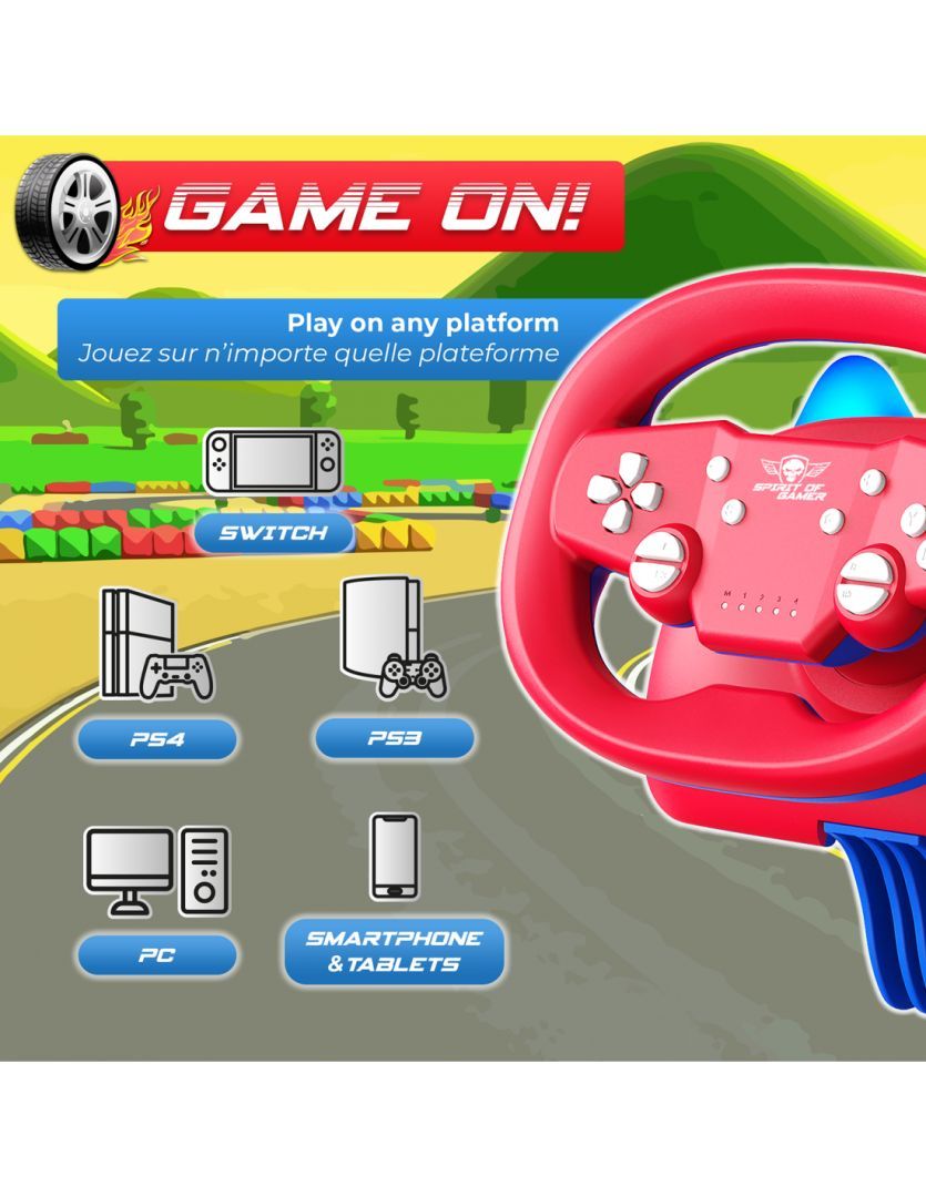 Spirit Of Gamer Race Wheel Pro Air Wireless Kormány Red/Blue Spirit Of Gamer Race Wheel Pro Air Wireless Kormány Red/Blue