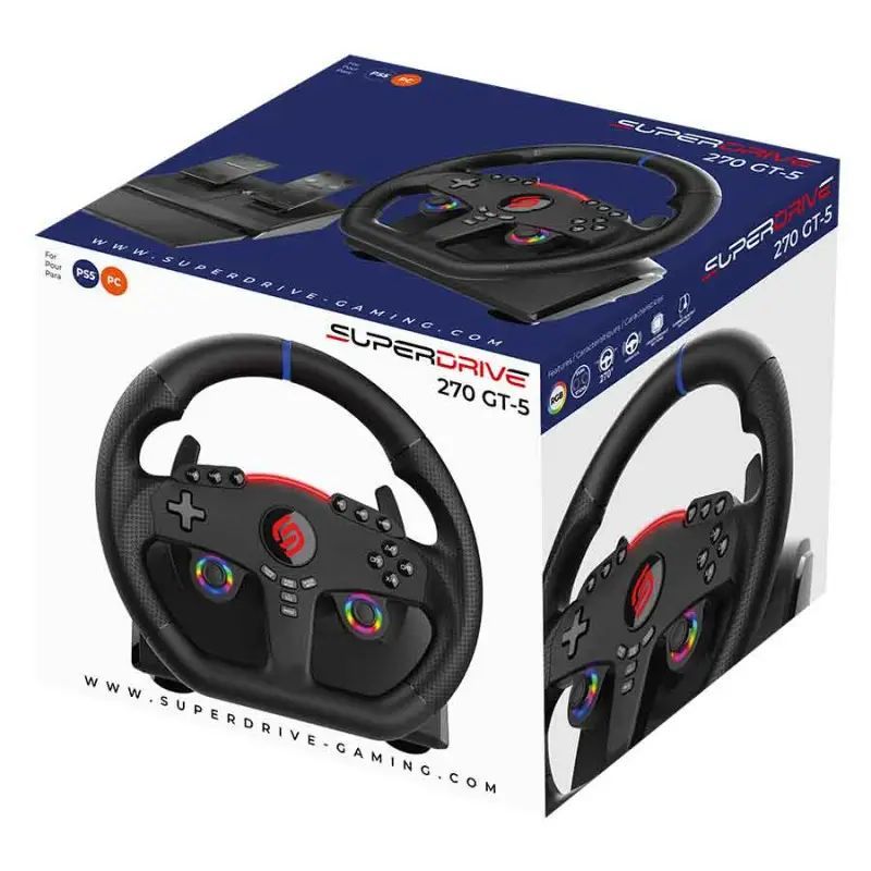 Subsonic Superdrive Multi 270 GT5 Steering Wheel Black Subsonic Superdrive Multi 270 GT5 Steering Wheel Black