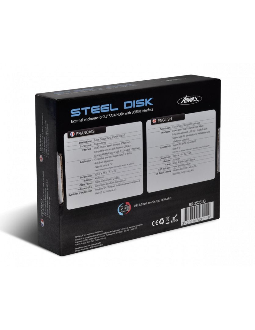Advance SteelDisk 2,5" USB3.0 Black Advance SteelDisk 2,5" USB3.0 Black