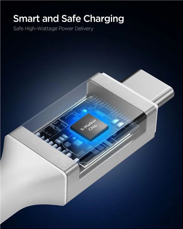 Spigen Essential USB C to USB C 240W Cable 1,2m White Spigen Essential USB C to USB C 240W Cable 1,2m White