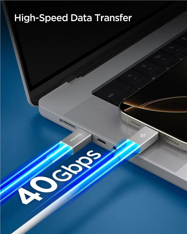 Spigen Essential USB C to USB C 240W Cable 1,2m White Spigen Essential USB C to USB C 240W Cable 1,2m White