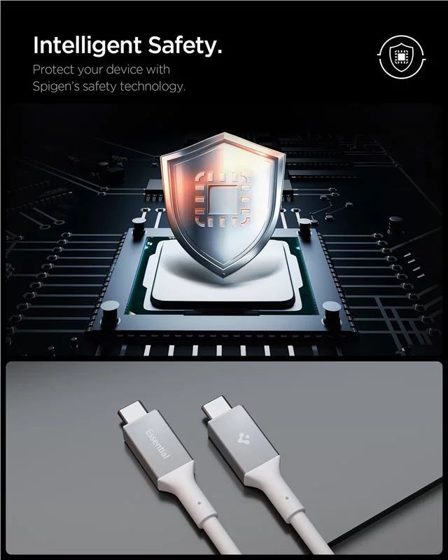 Spigen Essential USB C to USB C 240W Cable 1,2m White Spigen Essential USB C to USB C 240W Cable 1,2m White