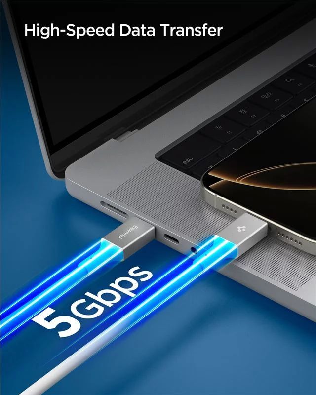 Spigen Essential USB C to USB C 100W Cable 1m White Spigen Essential USB C to USB C 100W Cable 1m White