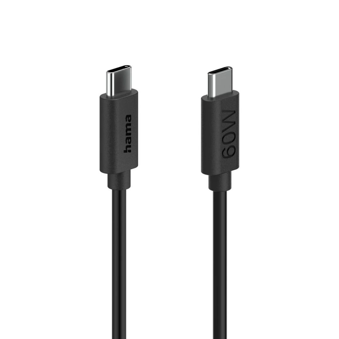Hama USB-C to USB-C 60W Cable 1,2m Black Hama USB-C to USB-C 60W Cable 1,2m Black