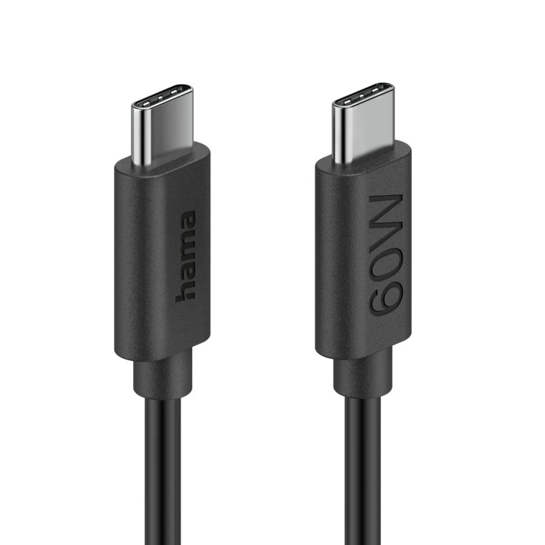 Hama USB-C to USB-C 60W Cable 1,2m Black Hama USB-C to USB-C 60W Cable 1,2m Black