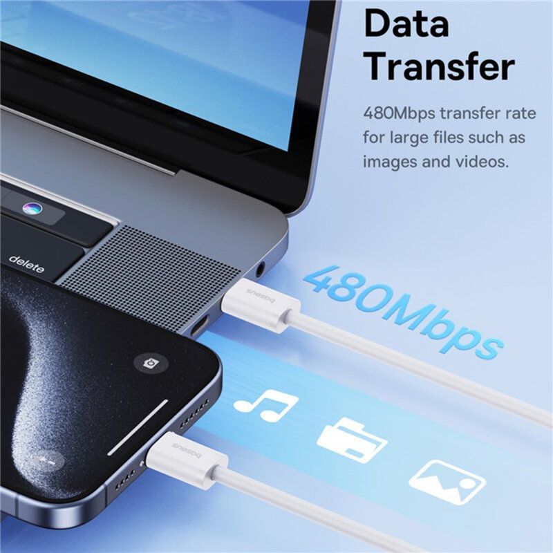 Baseus Superior USB C to USB C 30W data cable 2m White Baseus Superior USB C to USB C 30W data cable 2m White