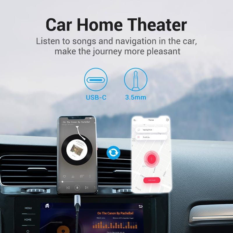 Vention USB-C Male to 3.5mm Male Audio Adapter cable 1m Black Vention USB-C Male to 3.5mm Male Audio Adapter cable 1m Black