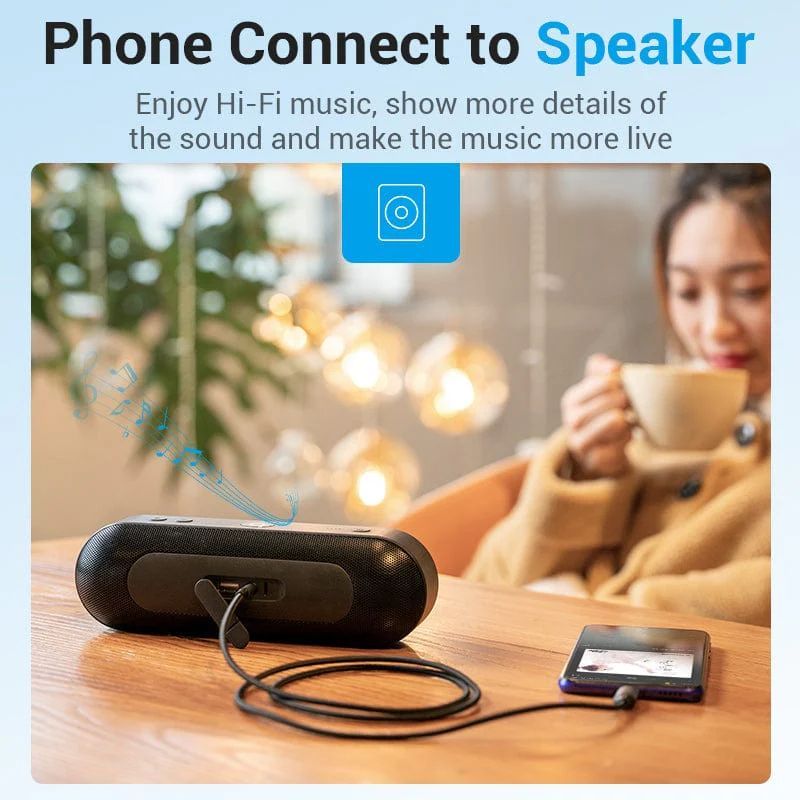 Vention USB-C Male to 3.5mm Male Audio Adapter cable 1m Black Vention USB-C Male to 3.5mm Male Audio Adapter cable 1m Black