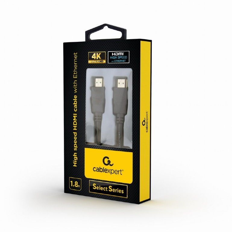 Gembird CC-HDMIL-1.8M High speed HDMI cable with Ethernet Select Series 1,8m Black Gembird CC-HDMIL-1.8M High speed HDMI cable with Ethernet Select Series 1,8m Black