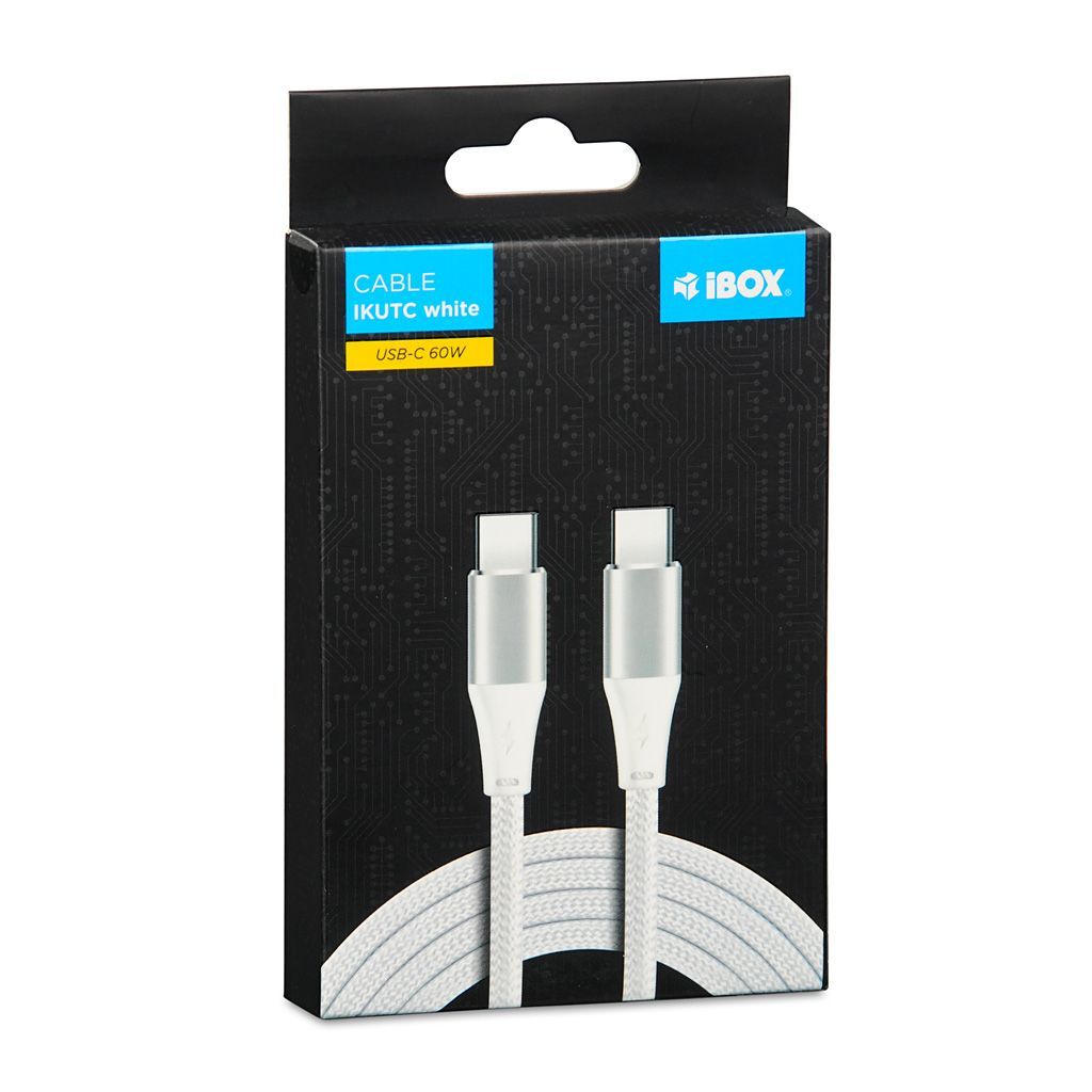 iBox IKUTC1W USB-C - USB-C Cable 60W 1m White iBox IKUTC1W USB-C - USB-C Cable 60W 1m White