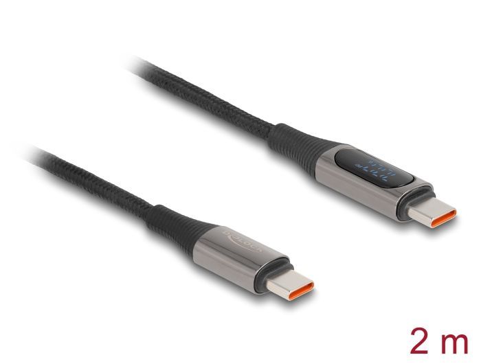 DeLock USB-C to USB-C male/male cable 2m Black