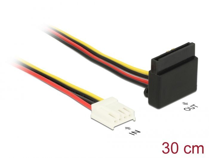 DeLock Cable Power Floppy 4 pin female > SATA 15 pin female metal 30cm DeLock Cable Power Floppy 4 pin female > SATA 15 pin female metal 30cm