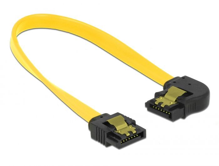 DeLock SATA 6 Gb/s Cable straight to left angled 20cm yellow DeLock SATA 6 Gb/s Cable straight to left angled 20cm yellow