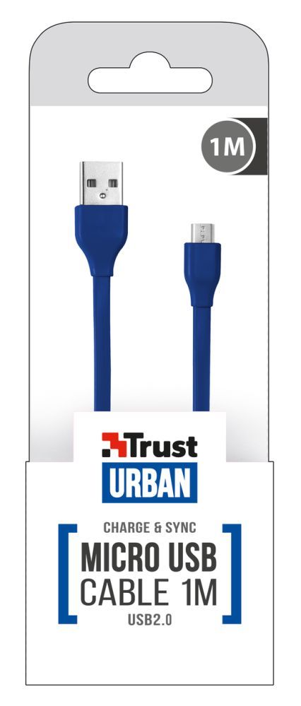 Trust Flat Micro-USB Cable 1m Blue