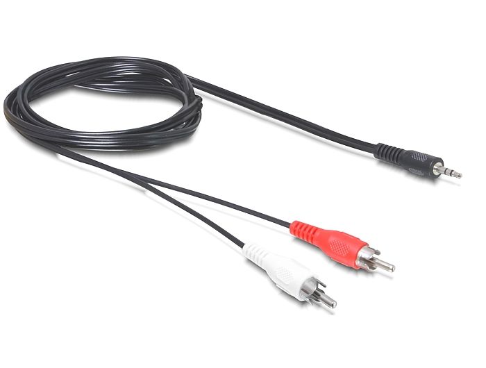 DeLock Cable Audio 3.5 mm stereo jack male > 2x RCA male 10m Black DeLock Cable Audio 3.5 mm stereo jack male > 2x RCA male 10m Black