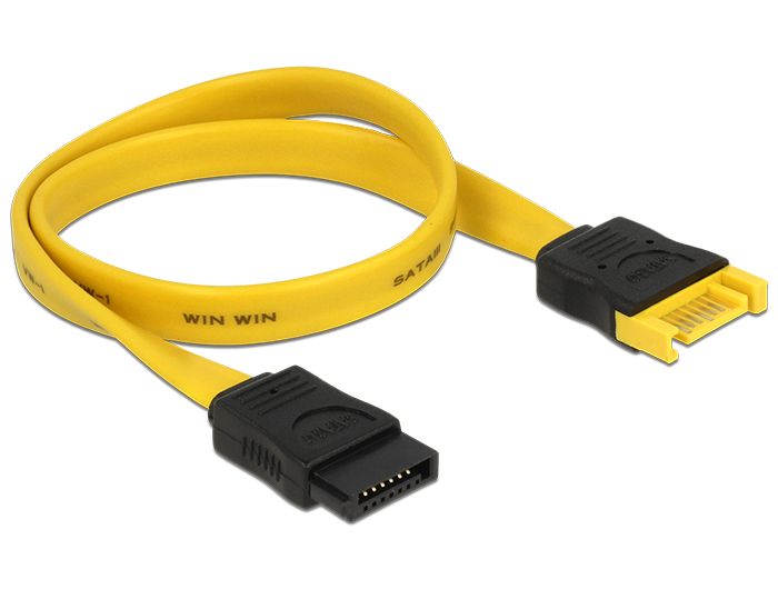 DeLock Extension cable SATA 6 Gb/s male > SATA female 30cm Yellow DeLock Extension cable SATA 6 Gb/s male > SATA female 30cm Yellow