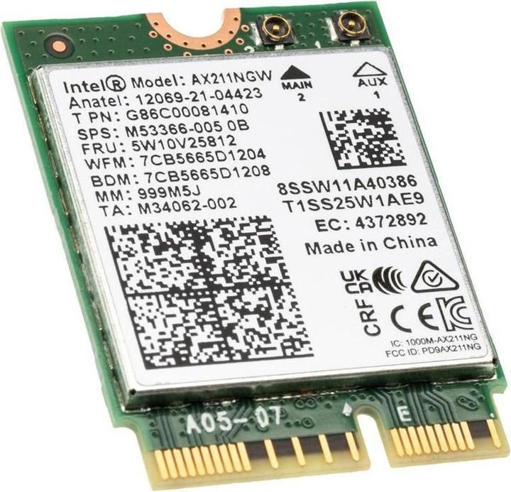 Intel Wi-Fi 6E AX211 Network Adapter M.2 2230 Intel Wi-Fi 6E AX211 Network Adapter M.2 2230