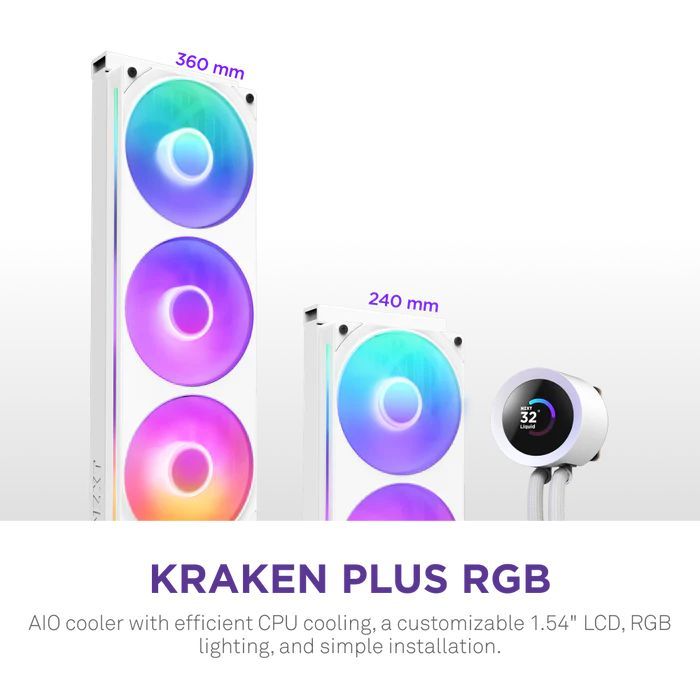 NZXT Kraken Plus 360 RGB White NZXT Kraken Plus 360 RGB White