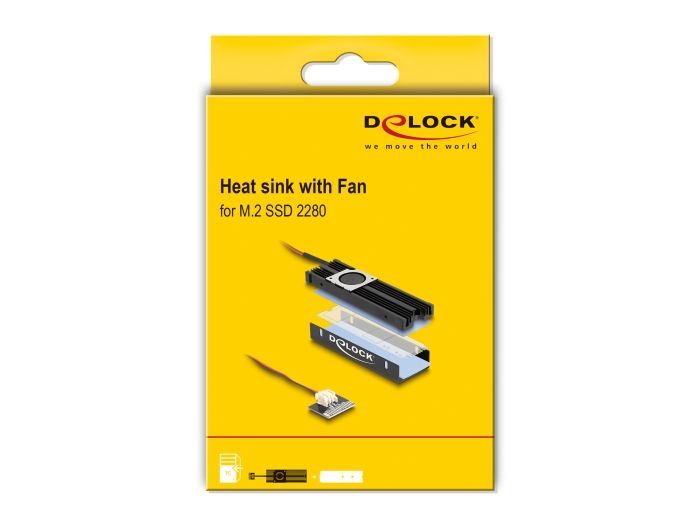 DeLock Heat sink with Fan for M.2 SSD 2280 Black DeLock Heat sink with Fan for M.2 SSD 2280 Black