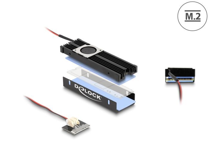 DeLock Heat sink with Fan for M.2 SSD 2280 Black DeLock Heat sink with Fan for M.2 SSD 2280 Black