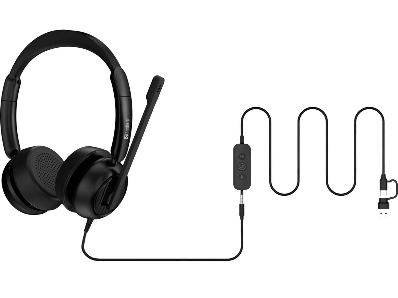 Sandberg 3in1 Office Headset Pro ENC Black Sandberg 3in1 Office Headset Pro ENC Black