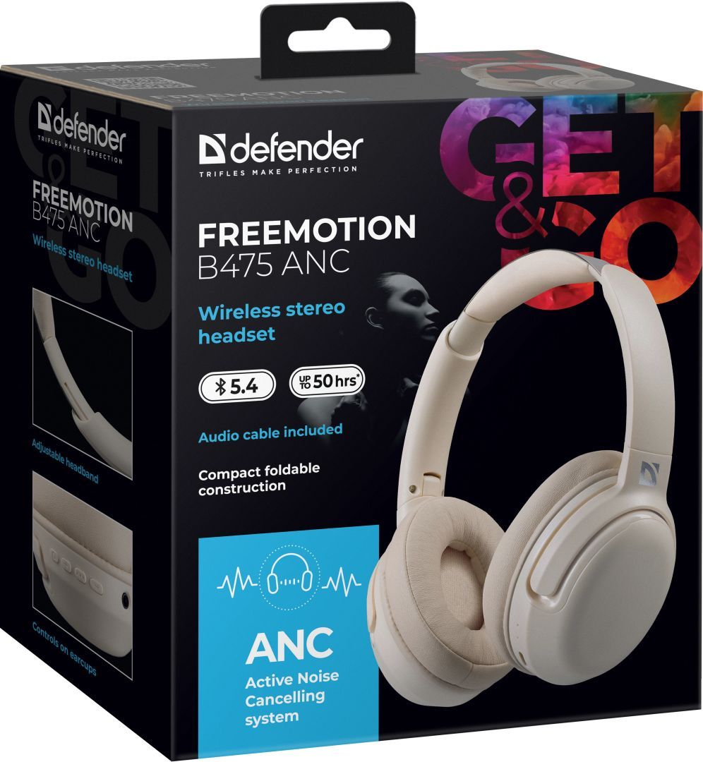 Defender FreeMotion B475 Wireless stereo headset Beige