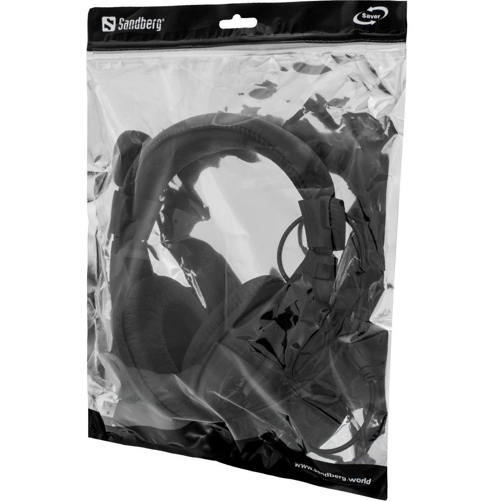 Sandberg Saver USB Headset Large Black Sandberg Saver USB Headset Large Black