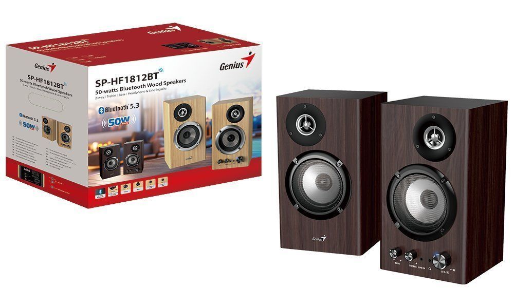 Genius SP-HF1812BT Bluetooth Speaker Dark Brown