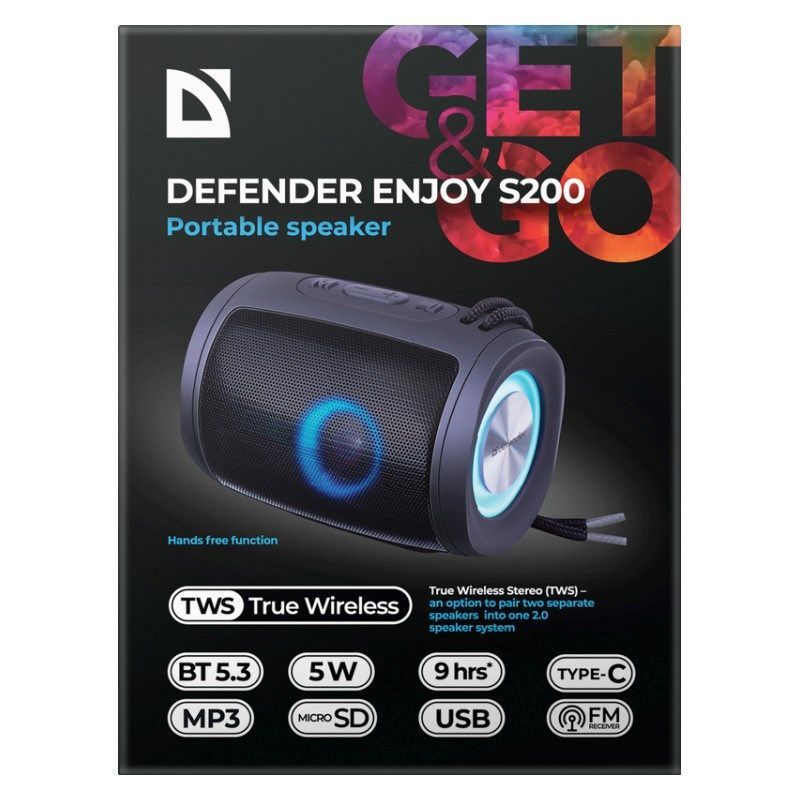 Defender Enjoy S200 Bletooth Speaker Black Defender Enjoy S200 Bletooth Speaker Black