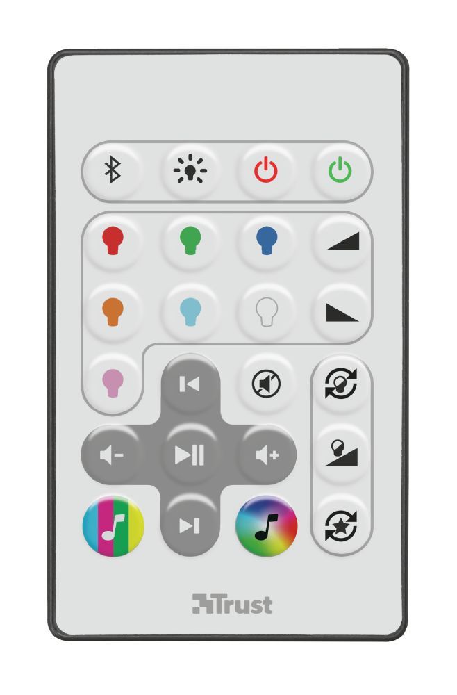 Trust Lara Wireless Bluetooth speaker with multi-colour party lights White Trust Lara Wireless Bluetooth speaker with multi-colour party lights White